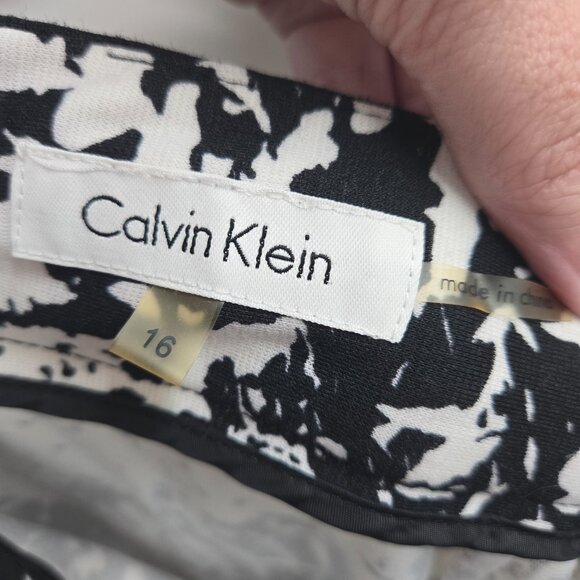 Calvin Klein Black White Back Zipper Midi Skirt 16 - Picture 4 of 7